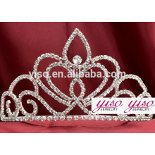 Joyería del pelo decoración del rhinestone pequeña pequeña tiara bastante grande